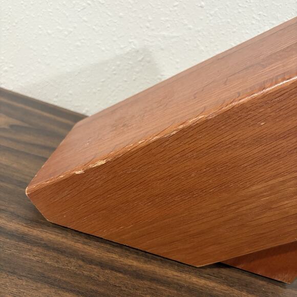 Cutco Homemaker Solid Honey Oak Wood 10-Slot Knife Block Made In USA 8 x 10 x 5 - Picture 10 of 13